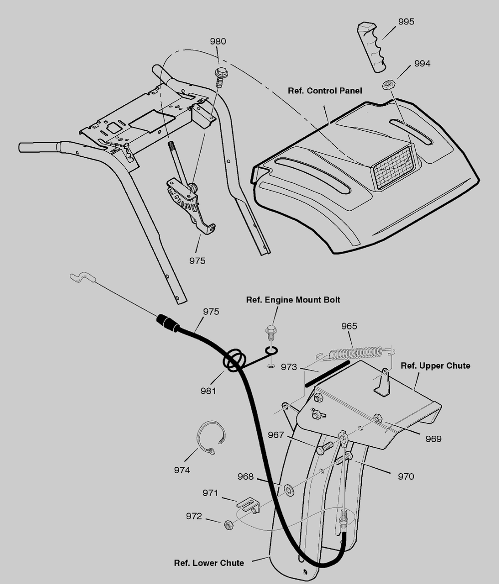 Remote Control Diagram and Parts List for 629109X85A 2004 Briggs and Stratton Snow Blower